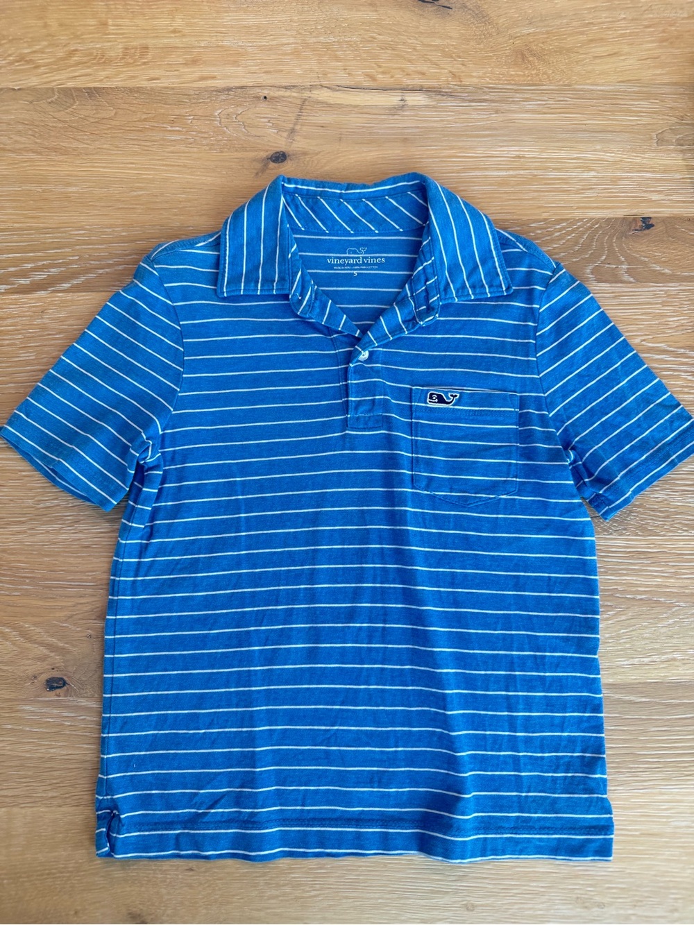 Vineyard Vines Blue and White Striped Polo Shirt
